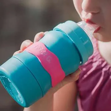 InchBug Orbit Labels - White Contrasting Personalization Silicone Baby Bottle & Sippy Cup Bands - Reusable, Dishwasher Safe, Engraved Name Labels for Daycare, 4-Pack (Seagrass Green)