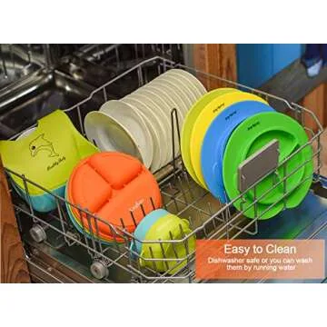 Baby Bowl Plate Bib Spoon Set, Strong Suction Silicone Toddler Self Feeding Set