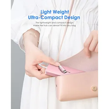 LENTION USB C Hub with 3 USB 3.0 & Card Reader - Rose Gold