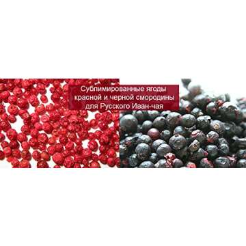 Natural Organic Russian Premium Ivan-Tea (Fireweeds | CHAMERION | KOPORYE TEA| Russian Tea) Fermented Long Leaf Tea with Black and Red Currant, 12 tea pyramids in individual sachet-envelope, 24 gram/ 0.85 oz