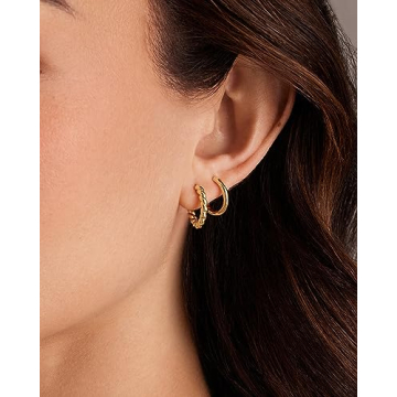 PAVOI 18K Gold Plated Small Hoop Earrings Set for Women