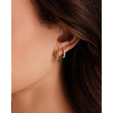 PAVOI 18K Gold Plated Small Hoop Earrings Set for Women