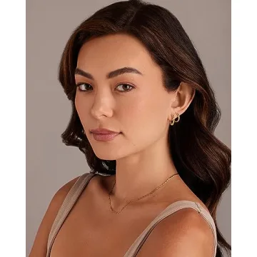 PAVOI 18K Gold Plated Small Hoop Earrings Set for Women