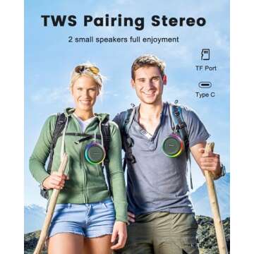 Kunodi Bluetooth Shower Speaker with IPX7 Waterproof, Dynamic Lights, Crisp Clear Sound, True Wireless Stereo, Clip Portable for Pool Beach Boat Kayak Float Golf