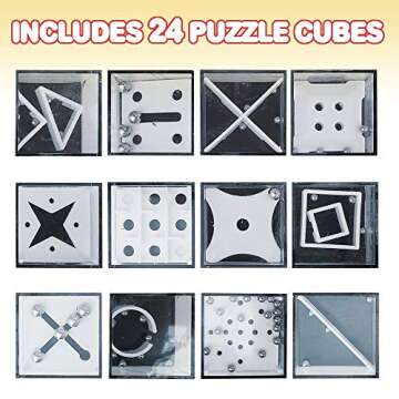 ArtCreativity Mini 3D Puzzle Cube Games for Kids - Set of 24-12 Unique Balance Game Challenges - Por...