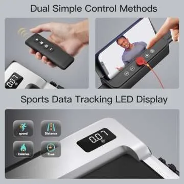 UMAY 2 in 1 Foldable Treadmills for Home Office, Small Under Desk Treadmill for Walking Jogging Running, Mini Walking Pad, Portable Lightweight Walking Treadmills with Wheel