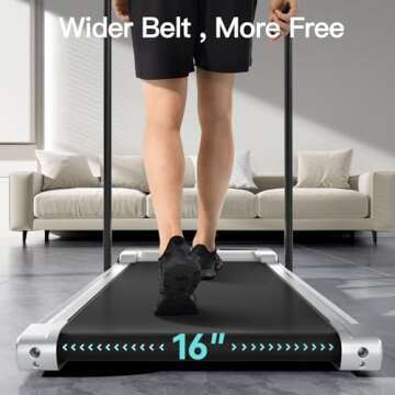 UMAY 2 in 1 Foldable Treadmills for Home Office, Small Under Desk Treadmill for Walking Jogging Running, Mini Walking Pad, Portable Lightweight Walking Treadmills with Wheel