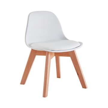 Laoggbtb Small Desk Chair Set of 2，Solid Color Simple Style Lounge Chair for 3-10 Years Old Children, Curved Back Design and Sponge Padded seat for Living Room Bedroom Dining Room (White 2)