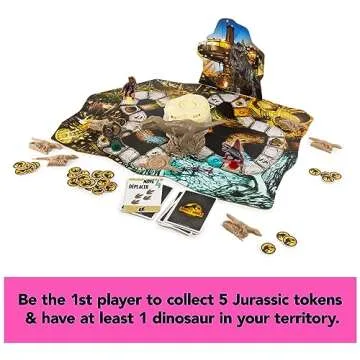 Spin Master Games, Jurassic World Dominion, Stomp N’ Smash Board Game with Kinetic Sand, Jurassic Park Sensory Dinosaur Toy, Creative Kids Activity, 2-4 Players, for Ages 5 & Up