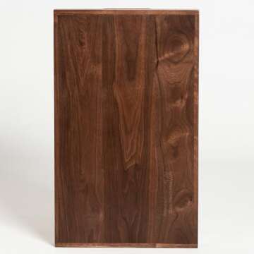 Rectangle Wooden Tray Ottoman Tray with Handle FSC Natural Handmade Black Walnut Serving Tray Vintage Decorative Platters for Oversized Ottoman Kitchen