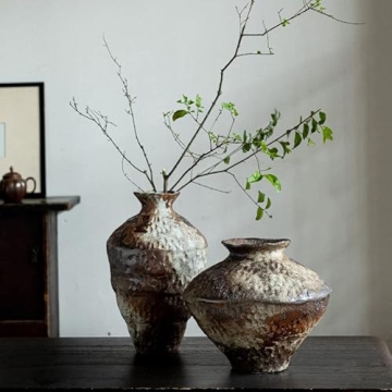 Handmade Rustic Ceramic Vase Vintage Farmhouse Decor