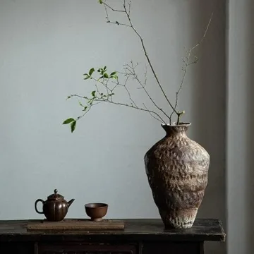 Handmade Rustic Ceramic Vase Vintage Farmhouse Decor