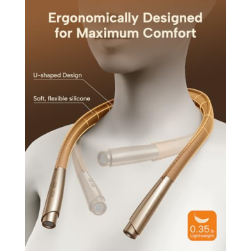 enclize LED Neck Reading Light, Book Light for Reading in Bed, 3 Colors, 9 Brightness Levels, Lightweight Comfortable Design, Long Lasting, Perfect for Knitting,Crafting,Camping,Gold Rose