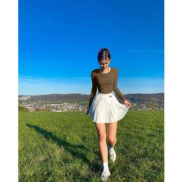 OQQ Women's Long Sleeve Fitted Underscrubs Layer