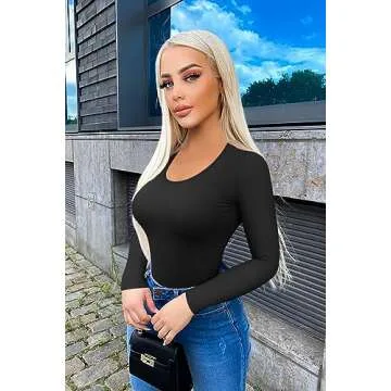 OQQ Women's Long Sleeve Fitted Underscrubs Layer