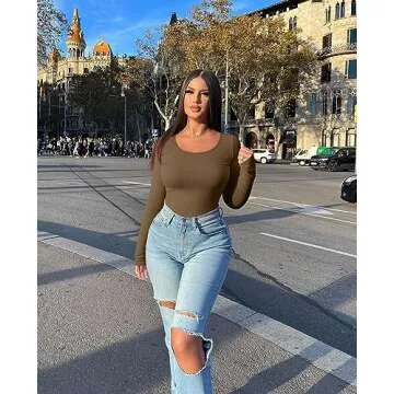 OQQ Women's Long Sleeve Fitted Underscrubs Layer