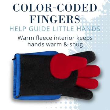 Andy & Evan Kids' Zip Gloves, Waterproof Winter Snow Gloves, Side Zippers, Touchscreen, Ski Snowboard Sledding, Warm Fleece Palms, Camo, Size 9-10