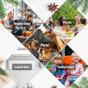 Qewro 15 Sets Double Compartment Condiment Container With Lids, Reusable Snack Container for Sauces and Snacks, Disposable Snack Containers, Ideal for On-the-Go Meals and Parties