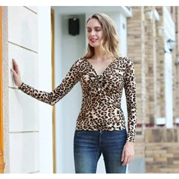 Stylish MISS MOLY Leopard Print Off Shoulder Top for Women