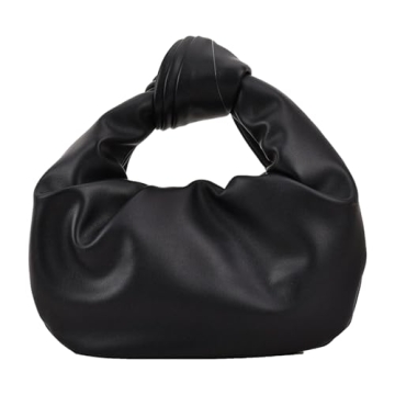 Women's Wrinkled Leather Cloud Shape Knotted Handbag Fashion Y2K Dumpling Underarm Hobo Clutch Purse...