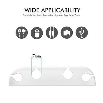 AhaStyle Cord Holders: Strong Adhesive Cable Clips for Organizing