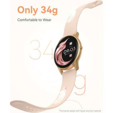 AGPTEK Pink Fitness Smart Watch - 5ATM Waterproof