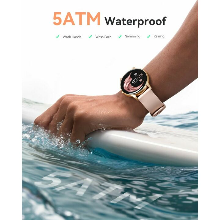 AGPTEK Pink Fitness Smart Watch - 5ATM Waterproof