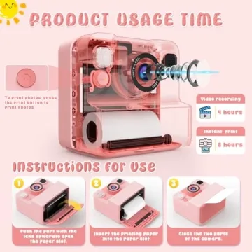 CIGXAVO Instant Print Camera for Kids: 1080P HD Photos & Videos with 32GB SD Card - Perfect Gift for...