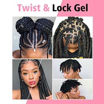 Braid Gel Good for Twist, Locs, Braids, Edge No Flake Extra Hold High Shine Braiding Gel & Edge Control, Loc Gel Long Lasting for Locks, Cornrows Smooths & Tames Frizz 8.8oz (Strawberry Flover)