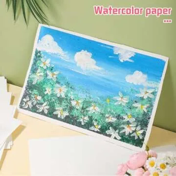 120 Sheets Watercolor Paper 8.5 x 11, 140 lb/300 GSM Cold Press Watercolor Paper Bulk White Water Color Paper for Kids Child Students Adults Artists Drawing