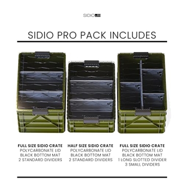 Durable SIDIO Pro Pack - Heavy Duty Stackable Storage Bins