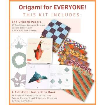 Amazing Origami Kit with 144 Papers and Creative Projects