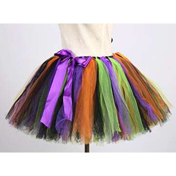 Tutu Dreams Adult Halloween Costumes for Women Witch Tutu Skirt Hats Rainbow Scary Party Favors Supp...