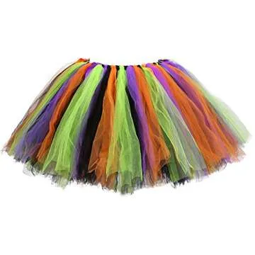 Tutu Dreams Adult Halloween Costumes for Women Witch Tutu Skirt Hats Rainbow Scary Party Favors Supplies (Free size, Halloween-2)