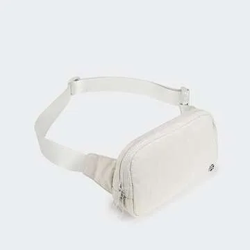 Pander Belt Bag Large 2L, Waterproof Everywhere Fanny Pack Purse for Women and Men with Adjustable Strap (White Opal).