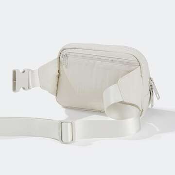 Pander Belt Bag Large 2L, Waterproof Everywhere Fanny Pack Purse for Women and Men with Adjustable Strap (White Opal).