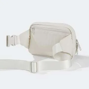 Pander Belt Bag Large 2L, Waterproof Everywhere Fanny Pack Purse for Women and Men with Adjustable Strap (White Opal).
