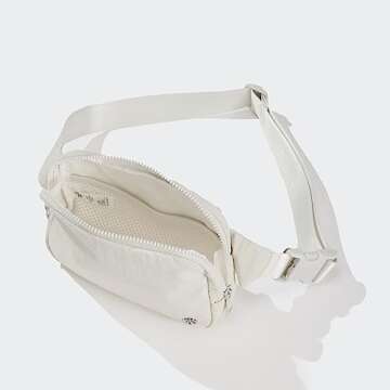 Pander Belt Bag Large 2L, Waterproof Everywhere Fanny Pack Purse for Women and Men with Adjustable Strap (White Opal).