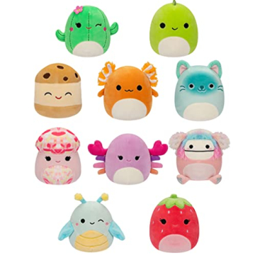 Squishmallows 5-Inch 10-Pack Plush - Diane Bigfoot, Giles Grasshopper, Maritza Cactus, Nico Axolotl, Rachel Mushroom, and More - Ultrasoft Official Kelly Toy Plush - Amazon Exclusive