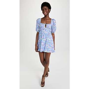 For Love & Lemons Women's Charlene Puff Sleeve Mini Dress