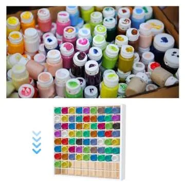 Gisafai Wooden Paint Organizer - Wall Mounted Storage Rack