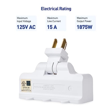 Cable Matters 3 Outlet Swivel Plug Adapter for All Devices