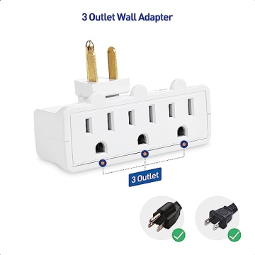 Cable Matters 3 Outlet Swivel Plug Adapter for All Devices