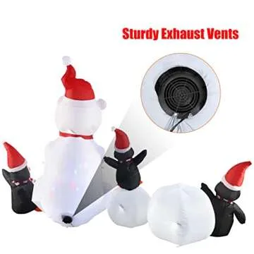 SHDEJTG 10FT Inflatable Christmas Snowman with LED Lights