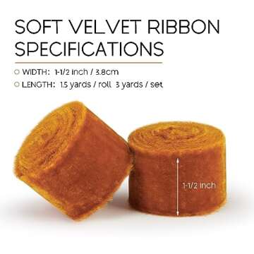 Keypan Orange Velvet Ribbon: Handmade Fringe Fabric for Elegance