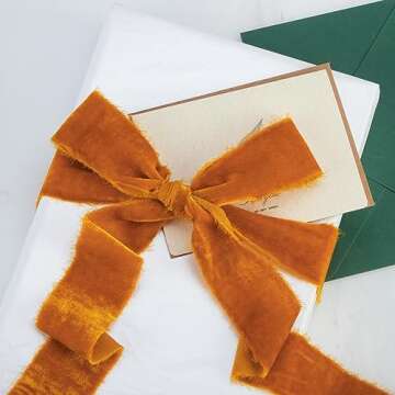 Keypan Orange Velvet Ribbon for Elegant Gift Wrapping