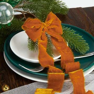 Keypan Orange Velvet Ribbon for Elegant Gift Wrapping
