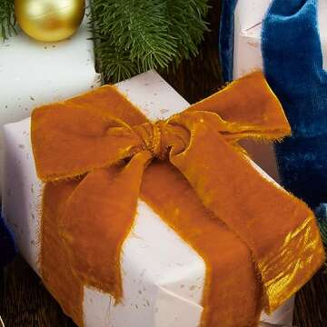 Keypan Orange Velvet Ribbon for Elegant Gift Wrapping