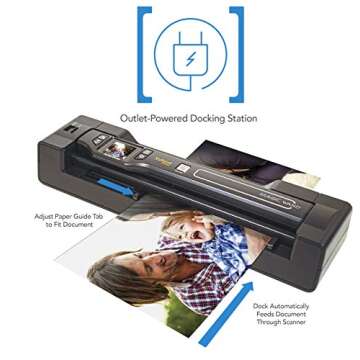 Vupoint ST470 Magic Wand Portable Scanner with Auto-Feed Docking Station + Hard Protective Travel Carrying Case + 8gb MicroSD Card - 1200dpi, PDF/JPEG, 1.5 LCD - for Photo, Document, Receipt