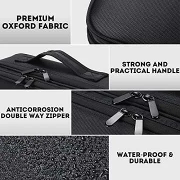 Inbagi Makeup Travel Case with Mirror LED Light 3 Adjustable Brightness 13.6 x 9.3 x 4.7 in Cosmetic Bag Portable Storage Adjustable Partition Waterproof with Adjustable Shoulder Strap Gift for Women